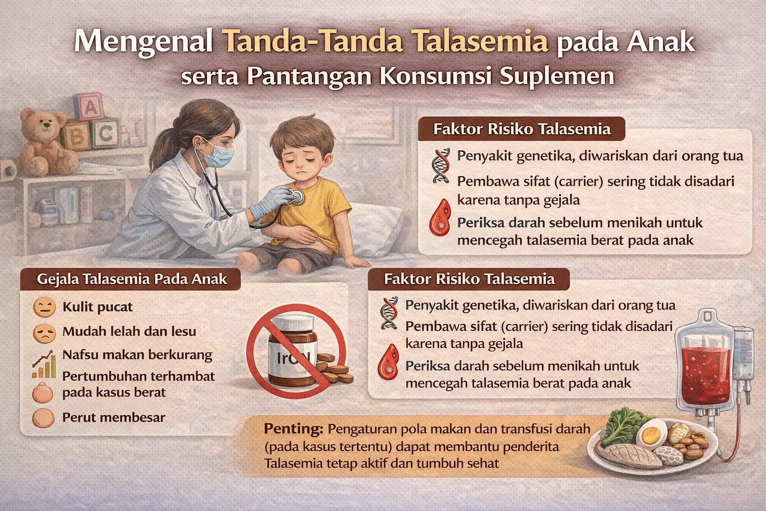 Mengenal Tanda-Tanda Talasemia pada Anak serta Pantangan Konsumsi Suplemen
